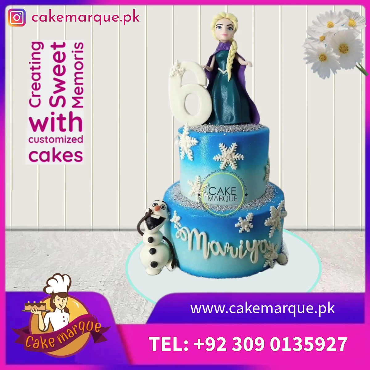 Delivered birthday cake box for Lahore home delivery order